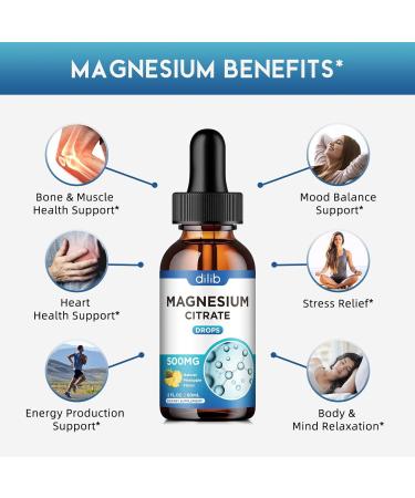 Magnesium Citrate Liquid Magnesium Drops Supplement 500mg-Support Stress Relief Bone Muscle Mood Sleep-2 Fl Oz Vegan Pineapple Flavor Pineapple 2 Fl Oz (Pack of 1) - Buy Online on GoSupps.com