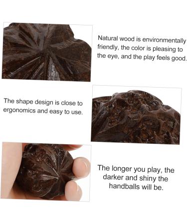 Plafope 6-Piece Health Ball Set | Acupuncture & Acupressure Massage Devices | Spiky Trigger Point Massagers | Hand Massage Tools | Brown Wooden Ornaments - Buy Online on GoSupps.com
