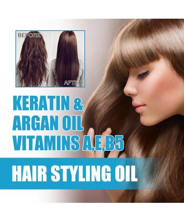 2pcs Hair Serum Capsules - Keratin & Argan Oil Styling Oil with Jojoba Avocado & Vitamins for Frizzy Dry & Damaged Hair - Buy Online on GoSupps.com