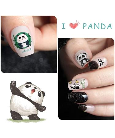 Panda Nail Art Stickers - 3D Cute Pandas with Bamboos and Flowers - Pack of 5 Sheets - for Nail Design, Manicure, DIY Decor, Kids Crafts - 3.1x3.9 Inch - Buy Online on GoSupps.com