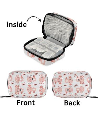 Shop PFREWN Cute Axolotls 7-Day Pill Organizer Case - Portable Weekly Vitamin & Medicine Holder for Travel - Buy Online on GoSupps.com