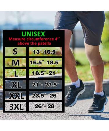 KEKING Knee Compression Sleeves | Premium Brace for Men & Women | Joint Pain Relief, Arthritis Support | Meniscus Tear, Injury Recovery | ACL, MCL | Workout, Running Sports | Black, Large - Buy Online on GoSupps.com
