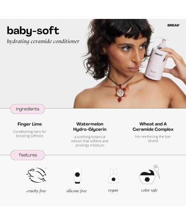Bread Beauty Baby Soft Hair Conditioner | Vegan & Cruelty-Free | Ceramides & Watermelon | Color Safe Silicone Free | 10.4 oz for All Hair Types - International Shipping Available - Buy Online on GoSupps.com