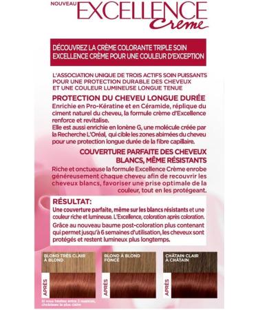 L'Or al Paris Excellence Cream Permanent Hair Colour - Shade: Copper Mahogany (6.54) - Buy Online on GoSupps.com