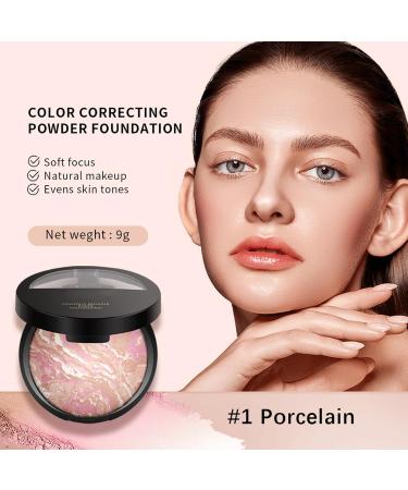 Baked Powder Foundation Setting & Finishing Powder for Long-lasting Natural Makeup - Oil Control Brightening and Lightweight Formula (#1 Porcelain Foundation) 11 g (Pack of 1) #1 Porcelain - Buy Online on GoSupps.com