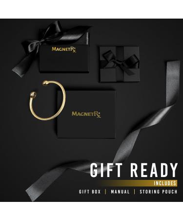 MagnetRX Magnetic Bracelet Bangle | Twisted Stainless Steel | Elegant Golf Bracelet for Men & Women | Gold Small | Shop Internationally - Buy Online on GoSupps.com