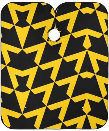 Waterproof Barber Cape - Yellow Geometric Grid Pattern | Unisex Cheetah Haircut Bib for Men & Women - Buy Online on GoSupps.com
