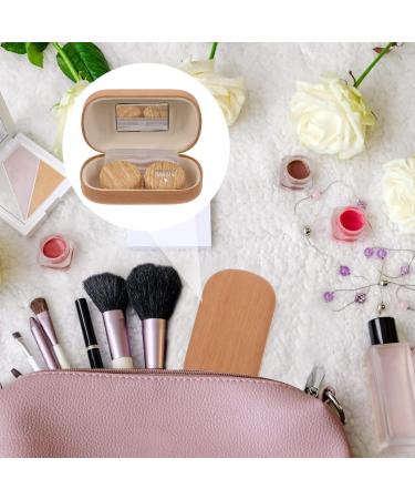 Heallily Portable Wooden Grain Contact Lens Case with Remover Tool & Mirror - Perfect for Teens & Women - Travel-Friendly Design in 2 Colors - Buy Online on GoSupps.com