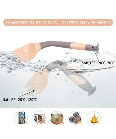 Travel Safe Baby Utensils Set - Heat-Resistant Spoons & Forks for Toddler Feeding | Soft Flexible Handles - Blue/Pink (2 Spoons 2 Forks) - Buy Online on GoSupps.com