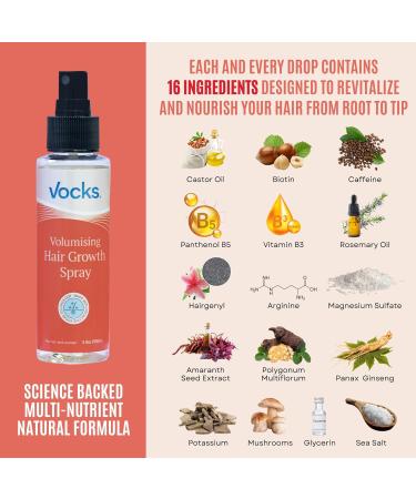 Vocks Hair Growth Spray 3.4 oz - One Month Supply | Boost Hair Growth Internationally - Buy Online on GoSupps.com