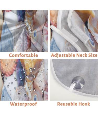 Beard Bib Apron for Men - Non-Stick Waterproof Hair Catcher & Grooming Cloth | Seashell Pattern - Buy Online on GoSupps.com