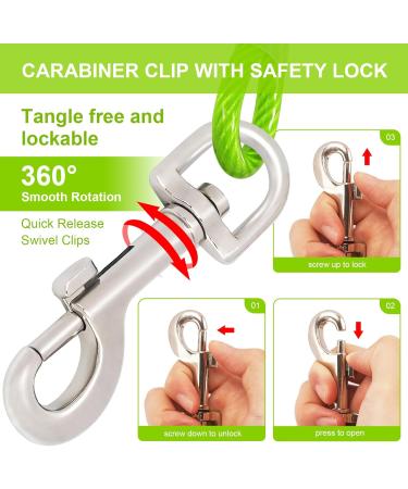 Buy 9m Green Tie Out Leash for Dogs - Durable Cables for Medium to Large Dogs - International Shipping Available - Buy Online on GoSupps.com