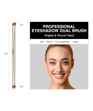 KISS NEW YORK Dual Ended Eyeshadow Brush - Angled & Large for Precise Shaping Smudging & Blending - International Shipping Available - Buy Online on GoSupps.com