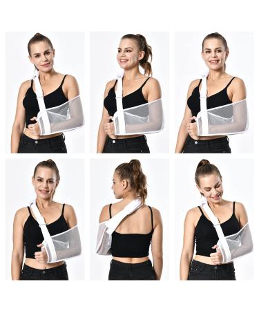 Ledhlth White Mesh Arm Sling - Shoulder Injury Support for Men & Women - Buy Online on GoSupps.com