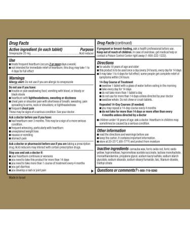 GoodSense Omeprazole 20mg Delayed Release Tablets - 42 Count (Pack of 2) | Acid Reducer for Heartburn Treatment - Buy Online on GoSupps.com