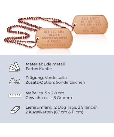 Personalized Dog ID Tags | Embossed Chains & Silencers Set | Custom Designs Available | Military Quality Rambo Equipment - Buy Online on GoSupps.com