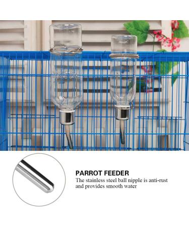 PSPSOP Parrots Drinking Fountain 180ml/350ml - Water Supply Bottles for Birds & Small Animals with Stainless Steel Nipple Dispenser - Buy Online on GoSupps.com