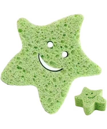 Kids Bath Sponge - Soft Wood Pulp Sponge Body Wash Scrubber | Cute Dead Skin Remover Body Scrubber Bath Rub Shower Brush for Children Kids Baby Toddler Green - Buy Online on GoSupps.com