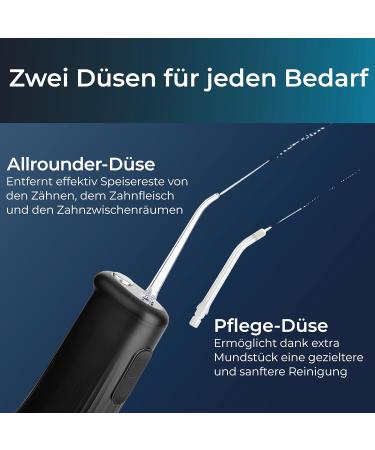 Klam Mouth Shower Water Flosser - Wireless Dental Cleaner with 2 Attachments 250ml Tank 4 Programs Effective Oral Hygiene - Buy Internationally - Buy Online on GoSupps.com