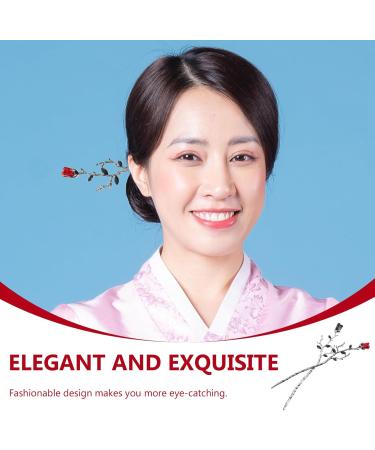 Lurrose 2 Pieces Metal Hair Stick Vintage Flower Hair Sticks Chinese Hair Sticks Hair Pin Retro Hair Stick Hair Accessories Headpiece for Girls Women DIY Hair Accessories Gift - Buy Online on GoSupps.com