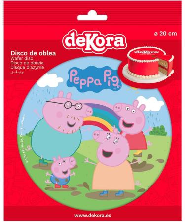dekora Peppa Pig Wafer Disc for Cake Edible Cake Topper for Children's Birthday Cake Round 20 CM - Buy Online on GoSupps.com