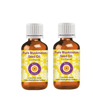 Deve Herbes Pure Muskmelon Seed Oil (Cucumis melo) Cold Pressed (Pack of Two) 100ml X 2 (6.76 oz)