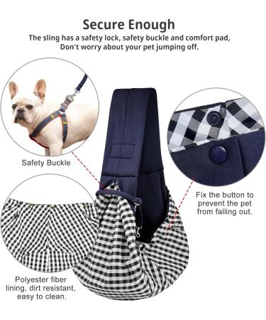 CUBY Reversible Puppy Dog Sling Carrier for Small Medium Dogs - Dark Blue01 - Buy Online on GoSupps.com