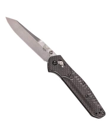 Benchmade - 940 EDC Manual Open Folding, Made in USA, Reverse Tanto Blade Knife Black Carbon Fiber Handle/Satin Finish