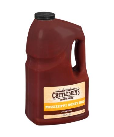 Cattlemen's Mississippi Honey BBQ Sauce, 1 gal - One Gallon Bulk Container of Mississippi Honey Barbecue Sauce Blend of Honey, Vinegar, Hickory and More for Dipping and Barbecue Recipes