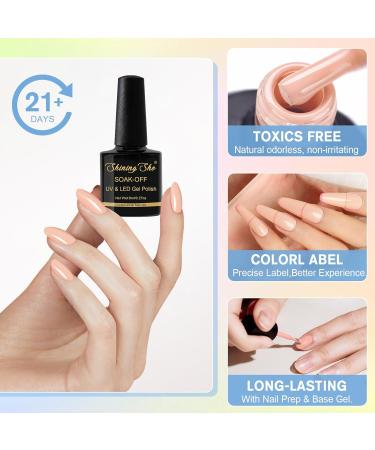 Shining She Gel Nail Polish Set - 6 Colours Cyan, Green, Blue, Coral, Pastel - Soak-Off UV/LED Manicure Gift for Women - 8ML - Buy Online on GoSupps.com