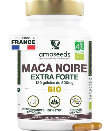 Organic Black Maca from Peru | Extra Strong 10 000mg per day | 120 vegan capsules | Hormone Regulator Relaxation Energy | Superior Quality for Sleep Stress