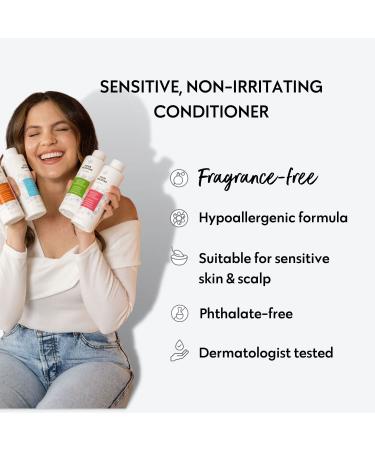 Sensitive Moisture Conditioner - Fragrance-Free & Hypoallergenic for Dry Hair - Paraben-Free & Vegan - 10.15 oz - Buy Online on GoSupps.com