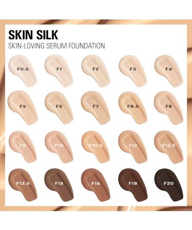 Makeup Revolution Skin Silk Serum Foundation Light to Medium Coverage Contains Hyaluronic Acid F8 23ml - Buy Online on GoSupps.com