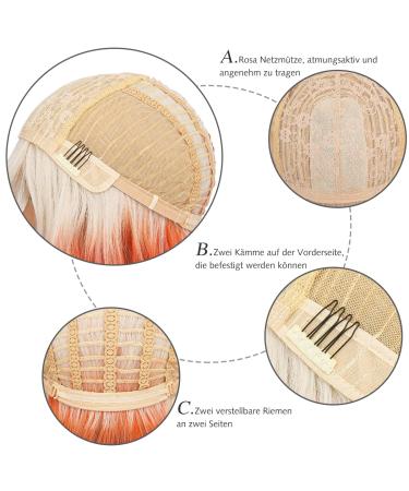 Parxitn Short Bob Wig with Pony - Natural Foxtail Synthetic Hair Colorful Wavy Curly Wigs for Daily Wear Parties & Halloween Cosplay - Buy Online on GoSupps.com