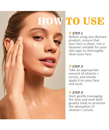 Vitamin C Face Serum & Gua Sha Tool - Anti-Aging Hydration Dark Spot Treatment with Hyaluronic Acid & Collagen - 1.05oz - Buy Online on GoSupps.com