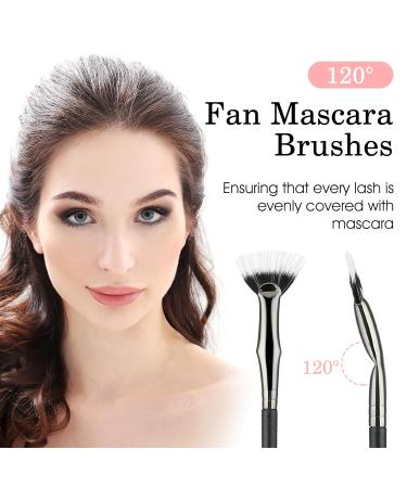 3PCS Folding Lash Brushes Set - Scalloped Mascara Fan Brush & Soft Eyebrow Comb - Eye Makeup Tools for Perfect Lash Application - Buy Online on GoSupps.com