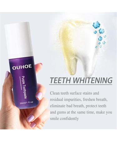 Purple Teeth Whitening Toothpaste 30ml - Brighten Your Smile Remove Stains & Achieve Whiter Teeth - Buy Online on GoSupps.com