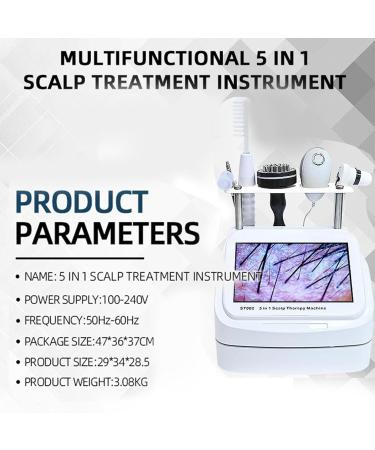 5 in 1 Skin Analyzer Professional Hair Follicle Oil and Moisture Tester Scalp Massager with 2 HD Lenses - 50X 200X Hair Growth Promoter Analyzer - Buy Online on GoSupps.com