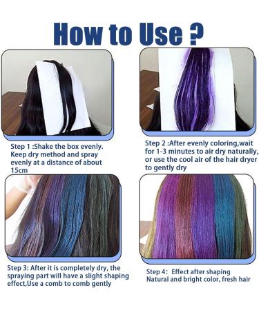 PurpleTemporary Hair Dye Hair Colour Spray Crazy Purple Hair Spray Temporary Washable Temporary Hair Colour Instant Styling Instant Hair Dye for Christmas Halloween Birthdays Party Cosplay - Buy Online on GoSupps.com
