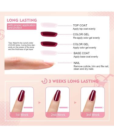 Joytii 24Pcs Gel Nail Polish Set with Glossy/Matte Top Coat, Base Coat - UV/LED Soak Off Gel Polish Kit for Manicure and Pedicure - Berries and Nuts - Buy Online on GoSupps.com