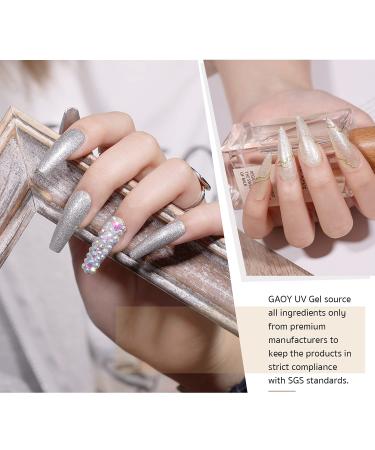 GAOY Gel Nail Polish Kit with UV Lamp, 6 Colors + Manicure Tools - Glitter Obsidian Set - Buy Online on GoSupps.com