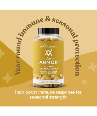 A+ Armor Andrographis Pure 800 Mg Healthy Immune System Function, Physical Wellness, Potent Strength for Seasonal Protection Full-Spectrum & Standardized 60 Vegan Soft Capsules 60 Count (Pack of 1) - Buy Online on GoSupps.com