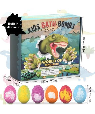 Bezavea 6 Pack Bath Bombs for Kids with Surprise Dinosaurs Toys Inside Handmade Large Bath Bombs Gift Set Natural Essential Oil SPA Bath Fizzies Set Christmas Birthday Gifts for Boys Girls - Buy Online on GoSupps.com