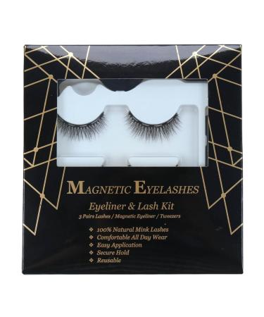 Magnetic Eyelash Kit 3 Pairs with Magnetic Eyeliner & Applicator | Long Lasting Waterproof Natural & Reusable - Buy Online on GoSupps.com