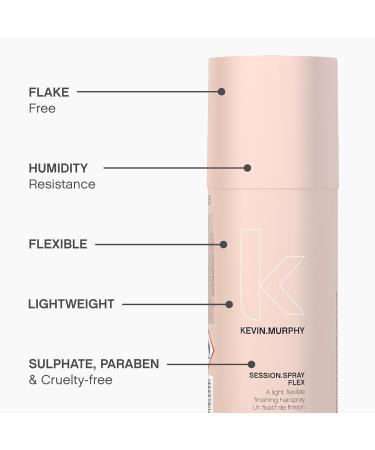 KEVIN.MURPHY SESSION.SPRAY FLEX - Flexible Finishing Hair Spray - For All Hair Types - Lightweight Hold - Humidity Resistant Hair Care - Travel Size - 100 mL / 3.4 fl oz Unscented 3.4 Fl Oz (Pack of 1) - Buy Online on GoSupps.com