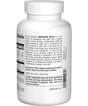 Source Naturals Magnesium Malate 3750 mg - 180 Tablets for Optimal Wellness - Buy Online on GoSupps.com