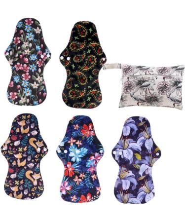 Healifty 6pcs Bamboo Washable Menstrual Pads | Organic Nursing Pads | Super Absorbent | Assorted Colors | 1 Pack - Buy Online on GoSupps.com