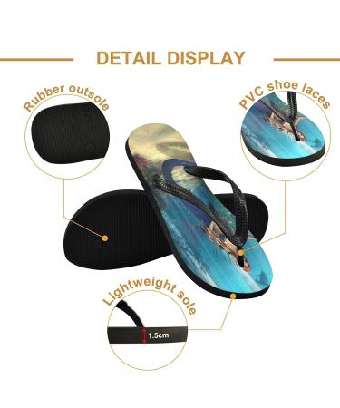 Mnsruu Multicolored Flip-Flops - Dolphin & Mermaid Design | XL for Men & Women | Perfect for Home Hotel Spa & Travel - Buy Online on GoSupps.com