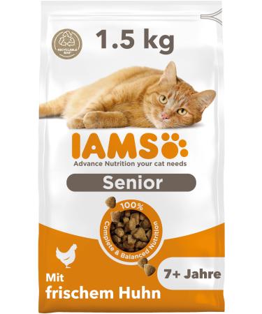 IAMS Senior dry cat food with chicken - dry food for older cats from 7 years 1.5 kg chicken 1.5 kg (1 pack)