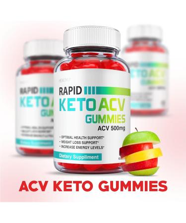 Rapid Keto Gummies - 5 Pack Vegan Formula with ACV & Vitamin B12 | Weight Loss Support (300 Gummies) - Buy Online on GoSupps.com
